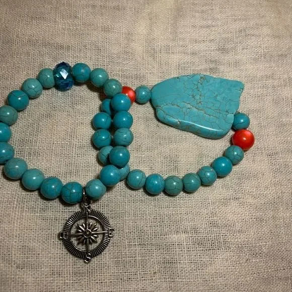 2 blue bracelet stack - Picture 3 of 3